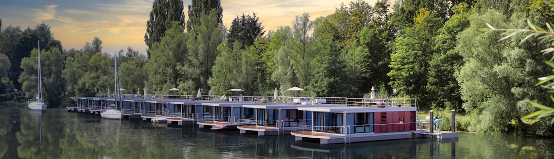 floating houses am Spreewald in Brandenburg