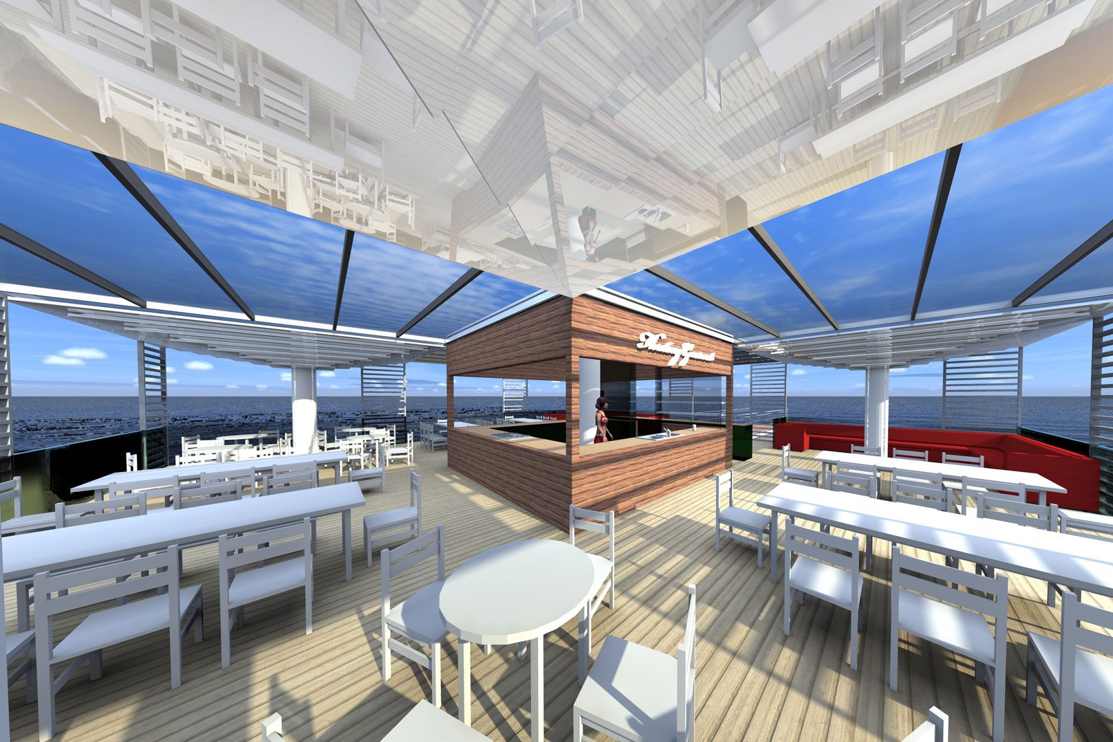 schwimmendes gourmet restaurant