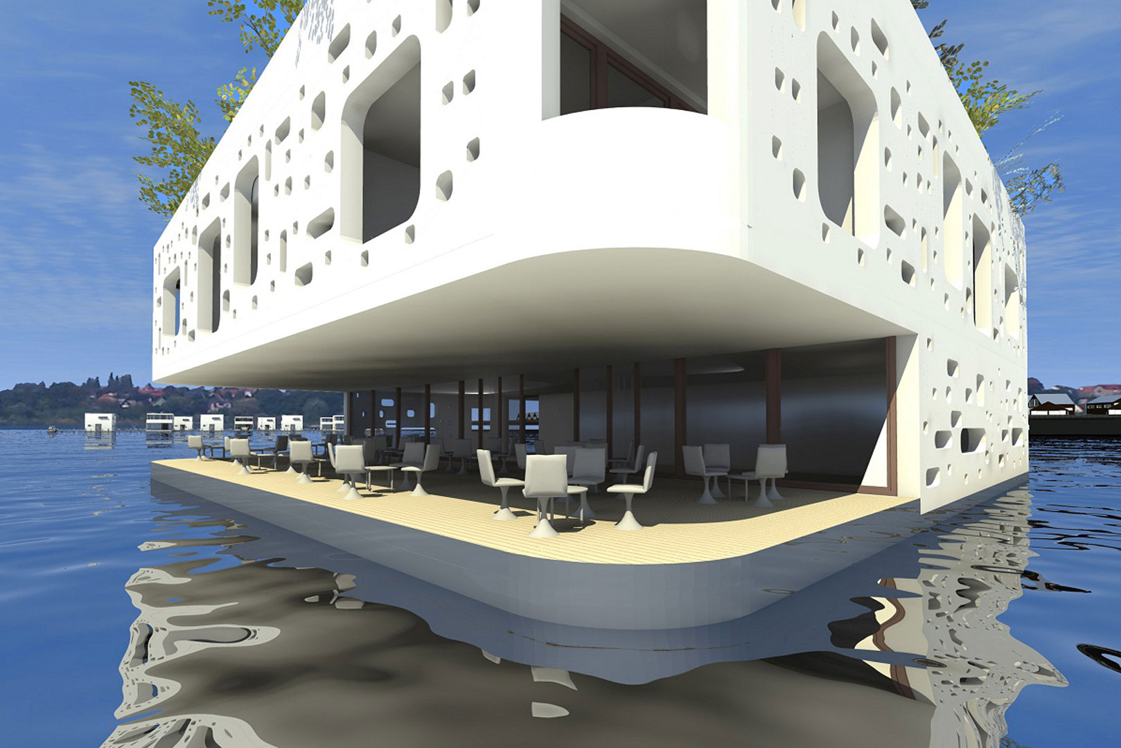 schwimmendes restaurant auf dem wasser floating restaurant