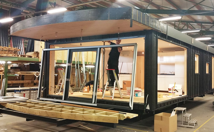 schwimmendes haus produktion